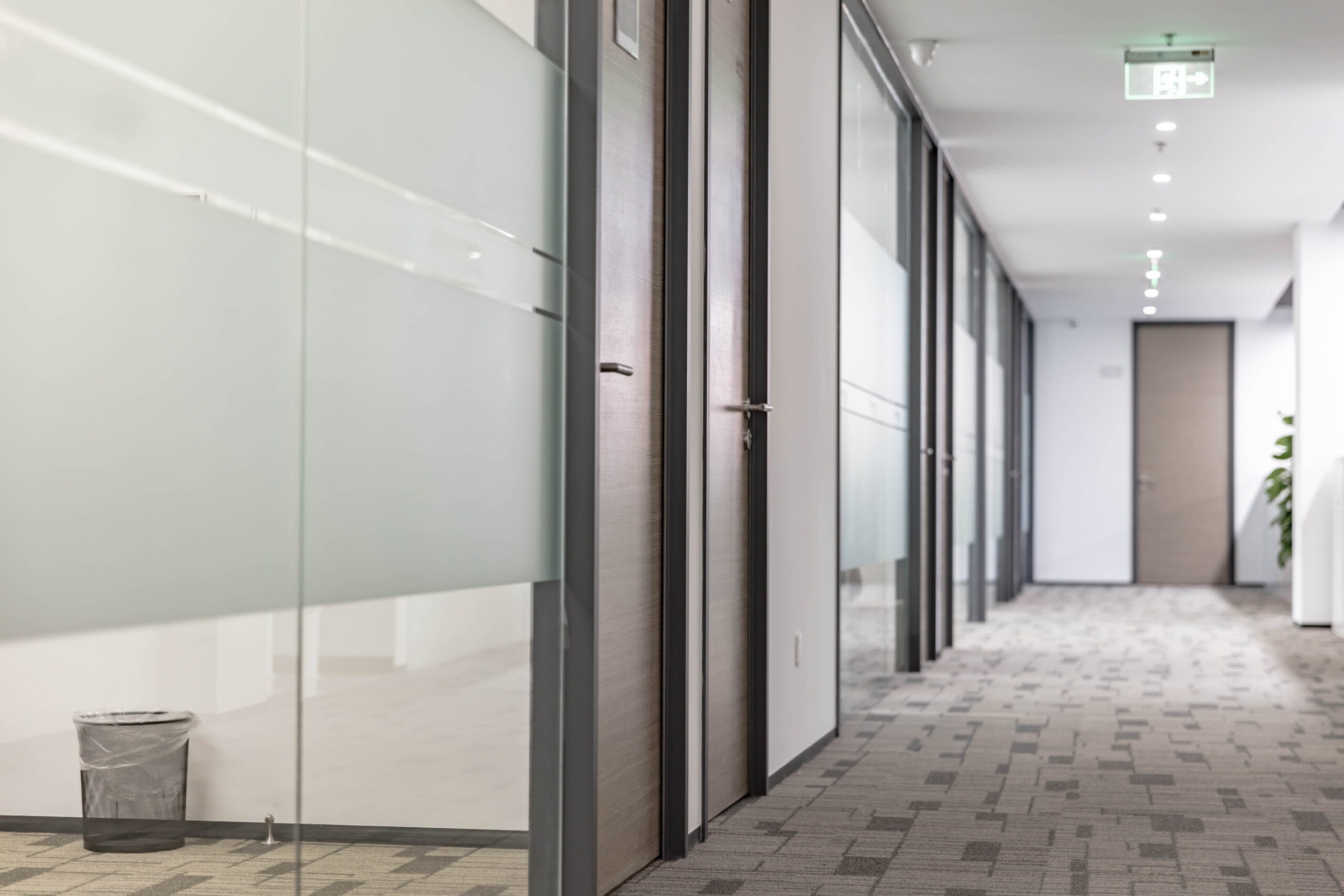 Empty corridor in modern office interior